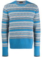 Prada Argyle Pattern Jumper - Blue