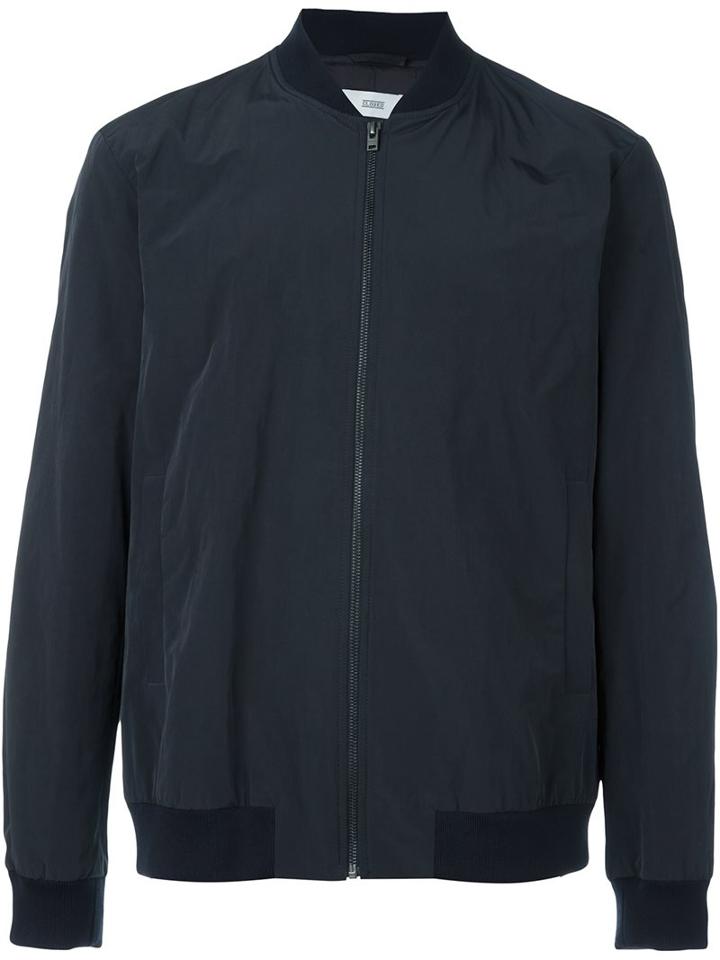 Closed Classic Bomber Jacket, Men's, Size: Medium, Blue, Viscose/polyester/nylon