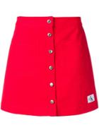 Calvin Klein Jeans Logo Fitted Mini Skirt - Red