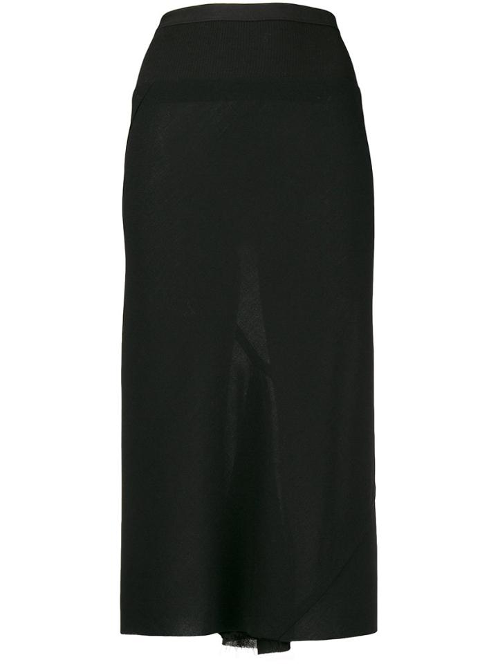 Rick Owens Pleated Back Pencil Skirt - Black
