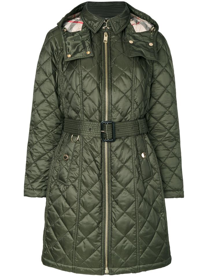 Burberry - Trench Trapuntato Baughton Jacket - Women - Polyester - M, Green, Polyester