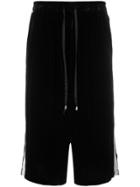 Unconditional Side Stripe Velvet Shorts - Black