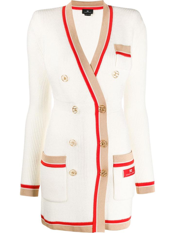 Elisabetta Franchi Double Breasted Cardigan - White