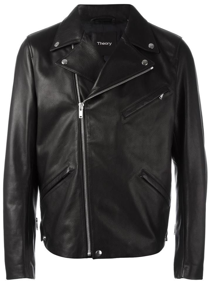 Theory Classic Biker Jacket, Men's, Size: Xl, Black, Leather/acetate