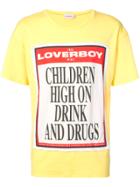 Charles Jeffrey Loverboy Slogan Patch T-shirt - Yellow & Orange