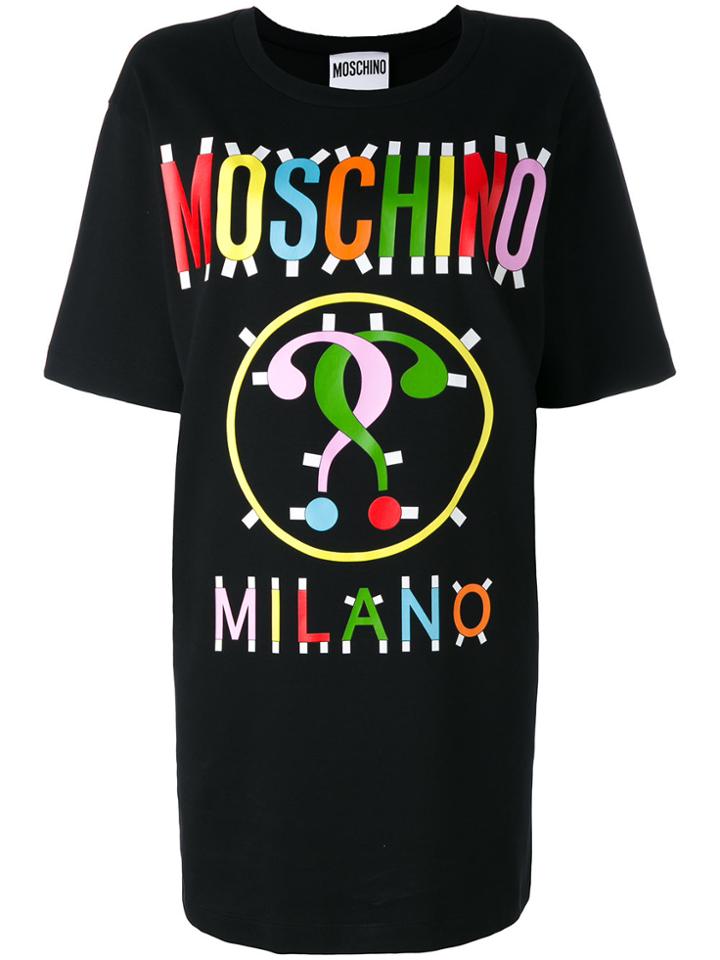 Moschino Printed T-shirt Dress - Black