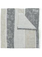 Le Tricot Perugia Floral Colour Block Scarf - Grey