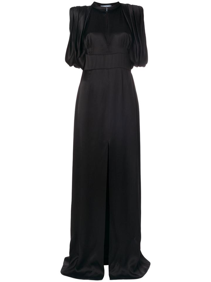 Prada Front Slit Sleeveless Gown - Black