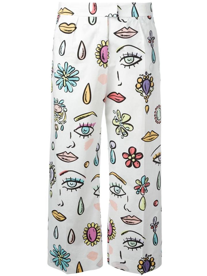 Boutique Moschino Beauty Print Trousers - White