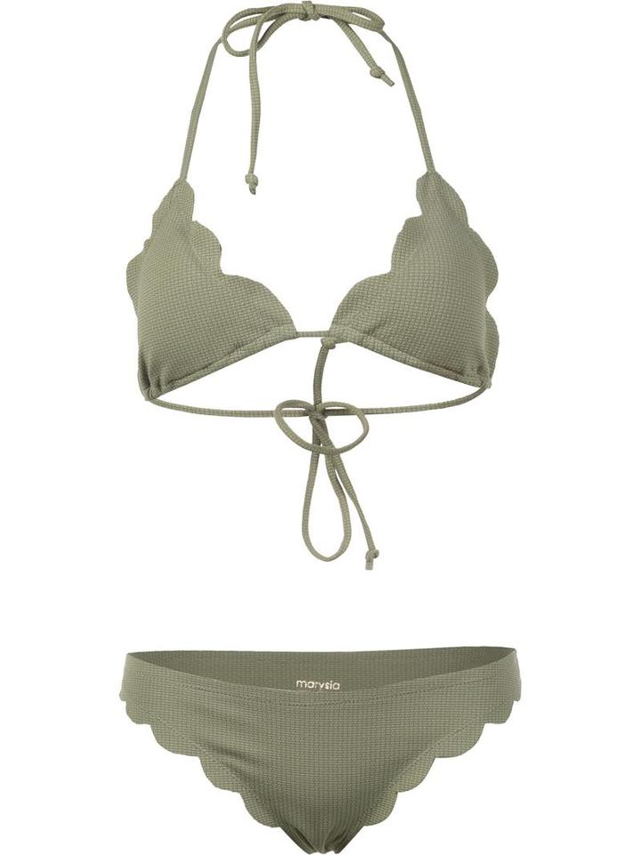 Marysia 'broadway Triangle Top & Brief Bottom' Bikini, Women's, Size: Xs, Green, Polyamide/spandex/elastane
