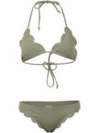Marysia 'broadway Triangle Top & Brief Bottom' Bikini, Women's, Size: Xs, Green, Polyamide/spandex/elastane