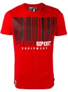 Plein Sport Barcode Print T-shirt, Men's, Size: Xl, Red