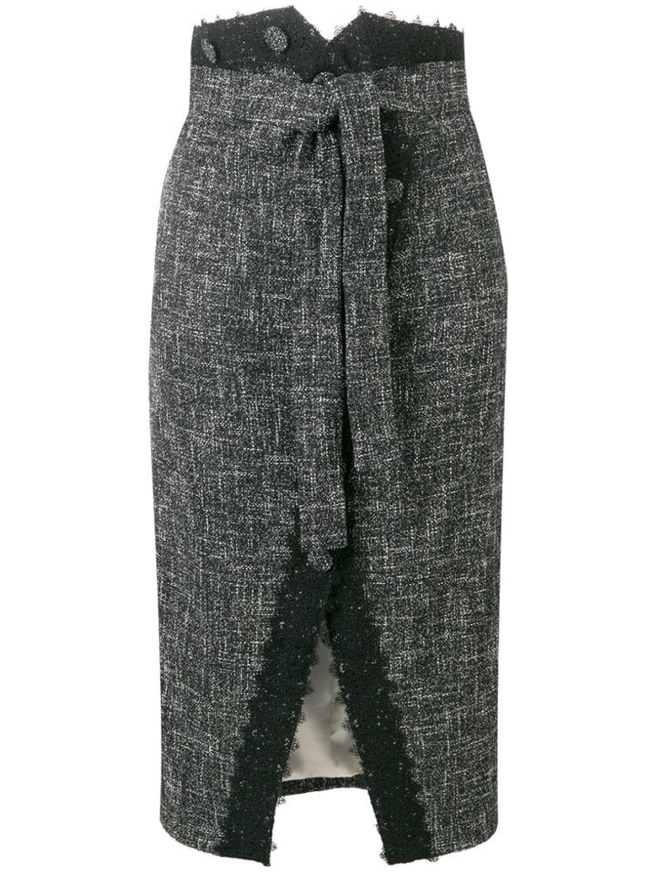 Blumarine High-waisted Tweed Skirt - Black