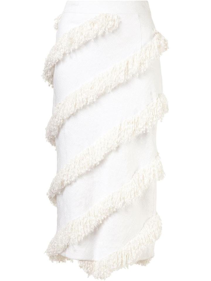 Christian Siriano Diagonal Fringe Skirt