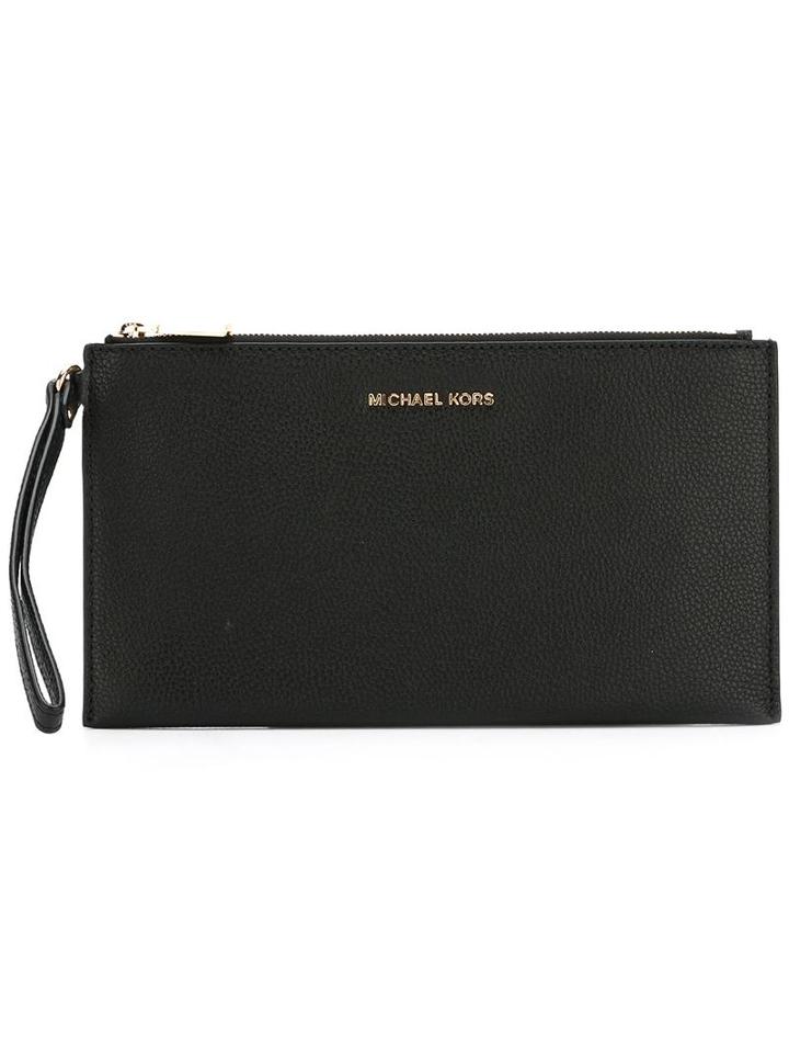 'mercer' Clutch, Women's, Black, Leather, Michael Michael Kors