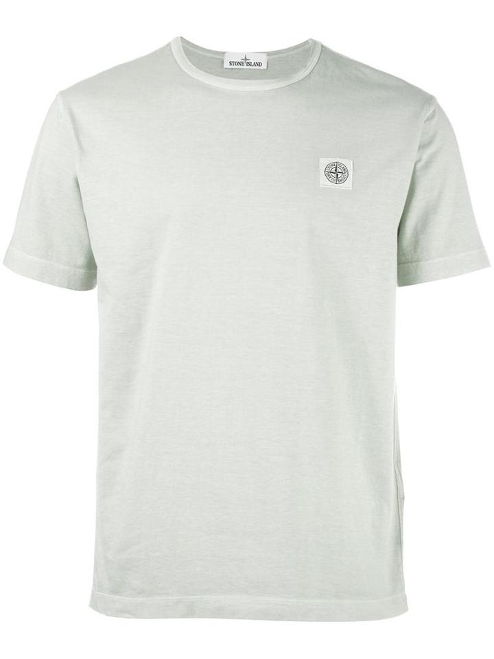 Stone Island Logo Patch T-shirt, Men's, Size: Xl, Grey, Cotton