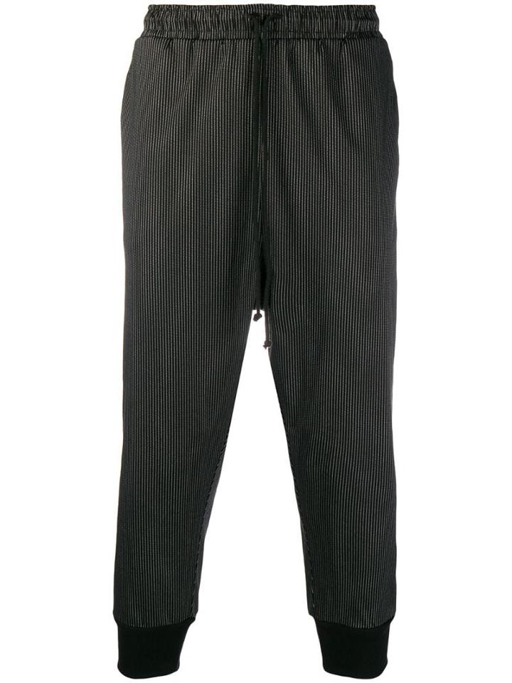 Alchemy Pinstripe Cropped Trousers - Black