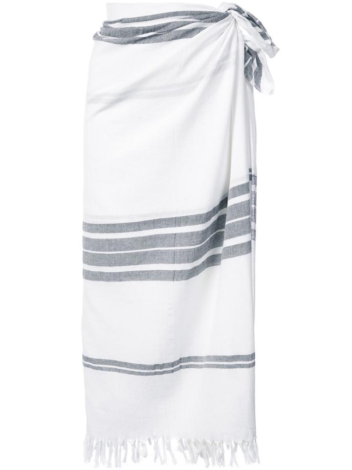 Osklen Striped Beach Wrap - White
