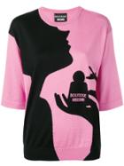 Boutique Moschino Lady Motif Knitted Top - Pink