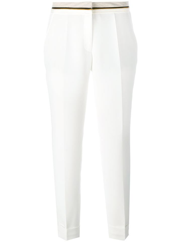 Barbara Bui Tailored Cropped Trousers, Women's, Size: 38, White, Polyester