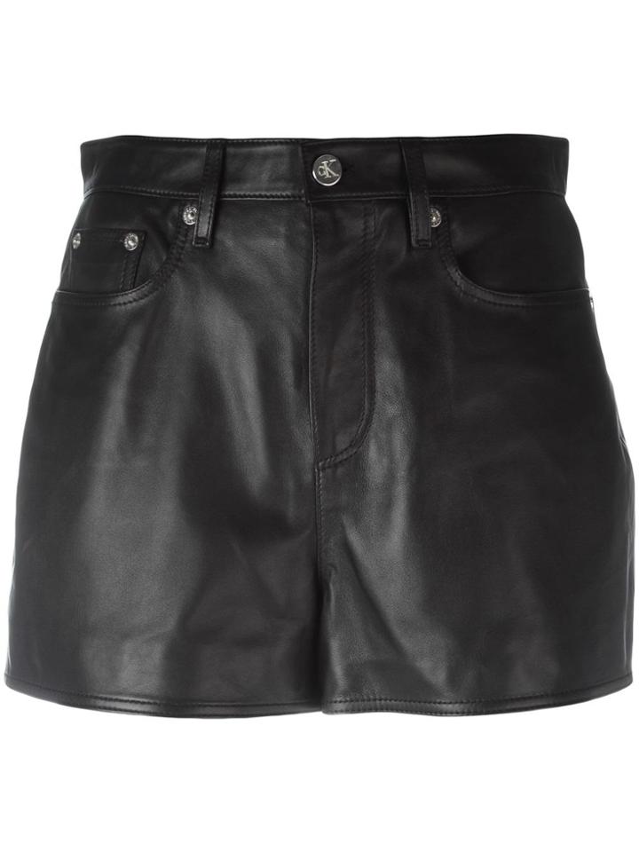 Ck Jeans Mini Leather Skirt - Black