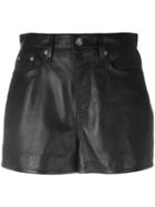 Ck Jeans Mini Leather Skirt - Black