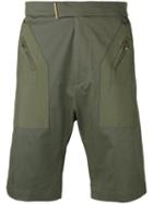 Les Hommes - Zipped Pocket Chino Shorts - Men - Cotton/polyester/spandex/elastane - 48, Green, Cotton/polyester/spandex/elastane