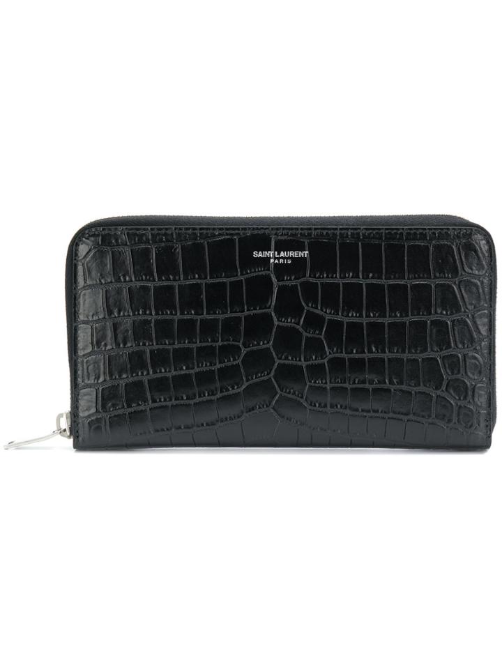 Saint Laurent Paris Zipped Wallet - Black