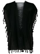 Caravana Convertible Fringed And Distressed Top - Black