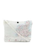 Raeburn Map Print Shoulder Bag - White