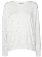 T By Alexander Wang Oversized Hole Detail Sweater - White