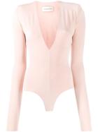 Alexandre Vauthier Deep V-neck Bodysuit - Pink
