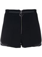 Zip Front Shorts - Women - Spandex/elastane/acetate/viscose - 4, Black, Spandex/elastane/acetate/viscose, 3.1 Phillip Lim
