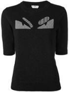 Fendi - 'bag Bug' Knitted T-shirt - Women - Wool/polyester/polyamide - 42, Black, Wool/polyester/polyamide