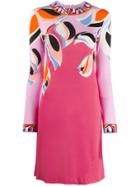 Emilio Pucci Longsleeved Peony Print Dress - Pink