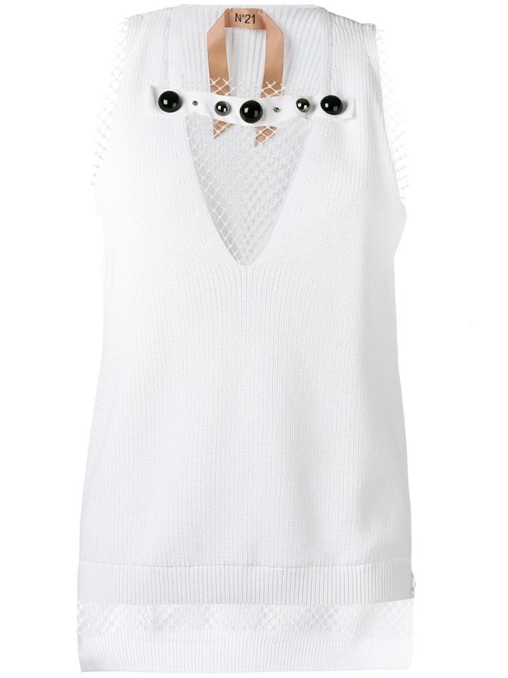 No21 - Mesh Layer Top - Women - Cotton/polyester - 40, White, Cotton/polyester