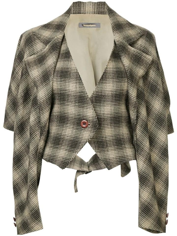 Issey Miyake Pre-owned Houndstooth Loose Jacket - Brown