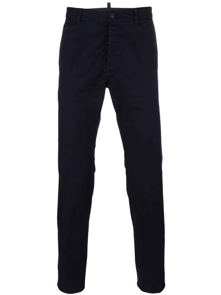 Dsquared2 Slim Fit Chinos, Men's, Size: 44, Blue, Spandex/elastane/cotton