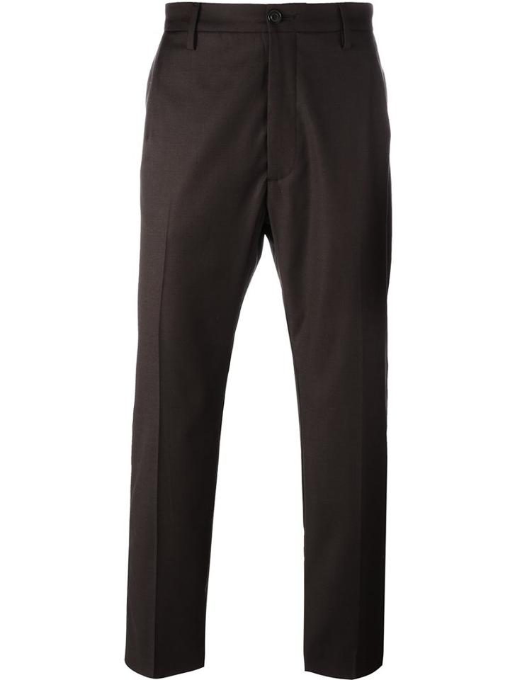 Pence Front Pleat Trousers, Men's, Size: 50, Brown, Virgin Wool