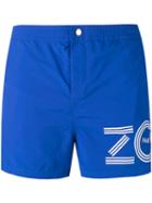 Kenzo Logo Print Swim Shorts, Men's, Size: Xs, Blue, Nylon/polyester
