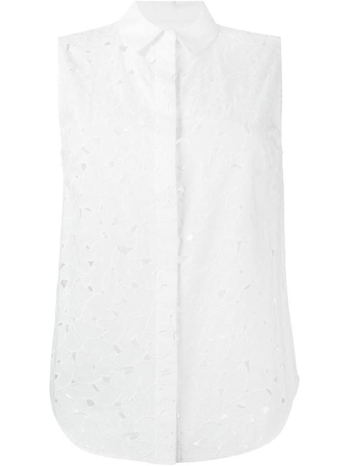Sonia By Sonia Rykiel Heart Panel Button Down Sleeveless Tank