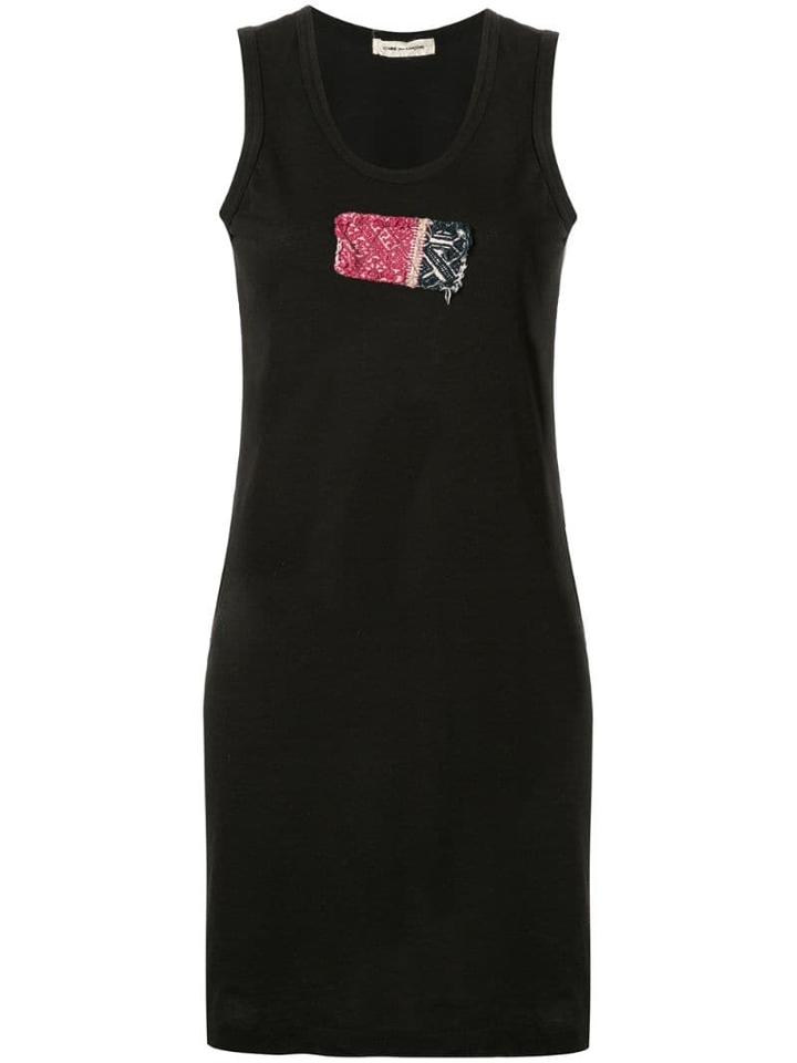 Comme Des Garçons Pre-owned Woven Patch Tank Dress - Black