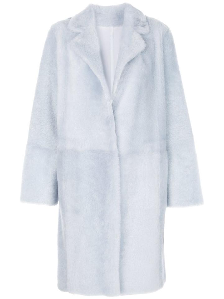 Yves Salomon Faux-fur Overcoat - Blue