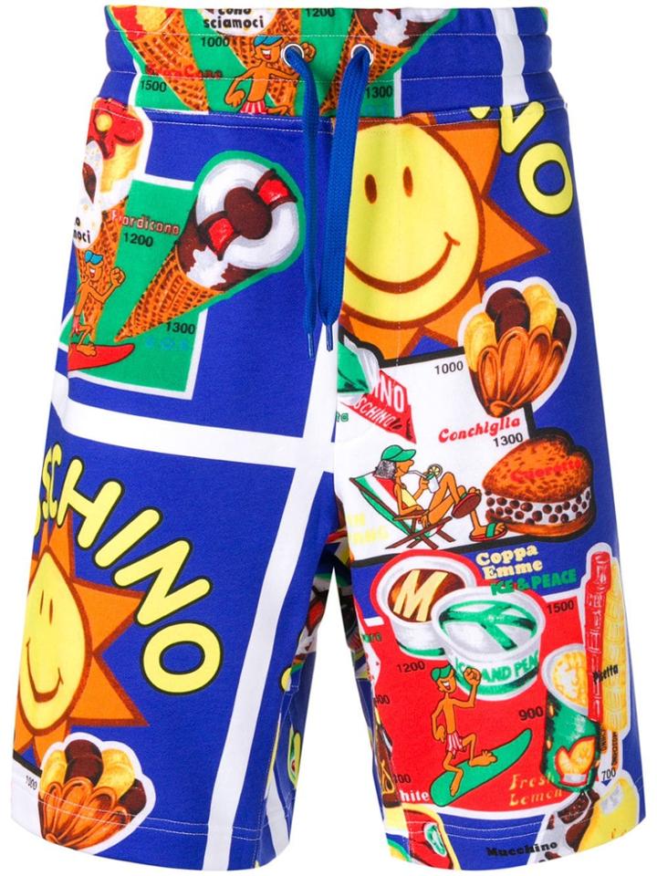 Moschino Ice Cream Printed Shorts - Blue