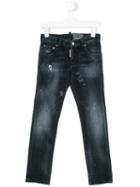 Dsquared2 Kids - Stonewashed Distressed Jeans - Kids - Cotton/polyester/spandex/elastane - 4 Yrs, Black