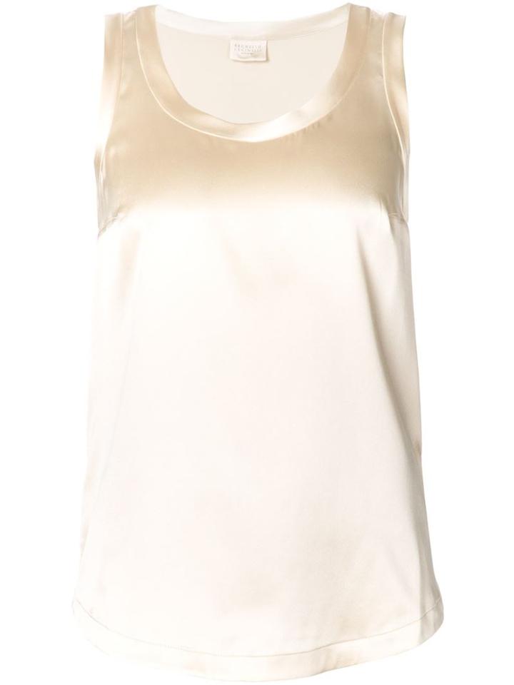 Brunello Cucinelli Sleeveless Top, Women's, Size: Xl, Nude/neutrals, Silk/spandex/elastane
