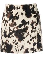 Alexa Chung Cow Print Fitted Skirt - Brown