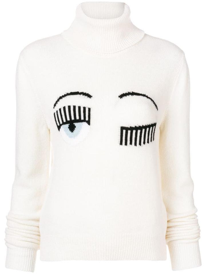 Chiara Ferragni Blinking Eye Roll Neck Sweater - Neutrals