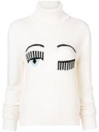 Chiara Ferragni Blinking Eye Roll Neck Sweater - Neutrals
