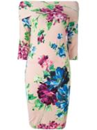 Blumarine Floral Print Midi Dress, Women's, Size: 42, Pink/purple, Viscose/spandex/elastane